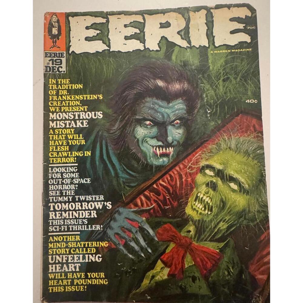 EERIE Mag No 19 December 1969 Warren Publishing Vintage Terror Tales Spine Wear